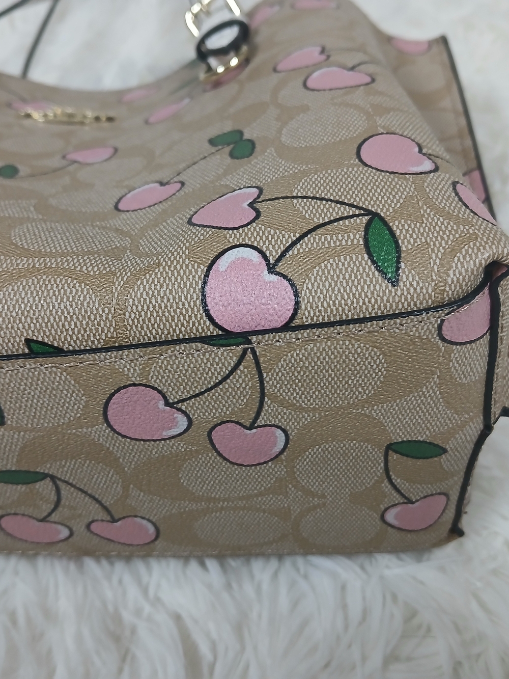 Coach Pink Cherry Print Bennett Carryall Tote - Picture 3 of 8